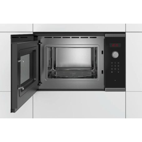 Bosch BFL553MS0 Serie 4, Beépíthető mikrohullámú sütő, 59 x 38 cm, Szálcsiszolt acél
