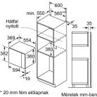 Bosch BFL553MS0 Serie 4, Beépíthető mikrohullámú sütő, 59 x 38 cm, Szálcsiszolt acél