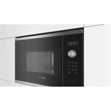 Bosch BFL554MS0 Serie 6, Beépíthető mikrohullámú sütő, 59 x 38 cm, Szálcsiszolt acél