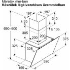 Bosch DWK65DK60 Serie 2, Falra szerelhető páraelszívó, 60 cm, Fekete üveg, Fekete DWK65DK60