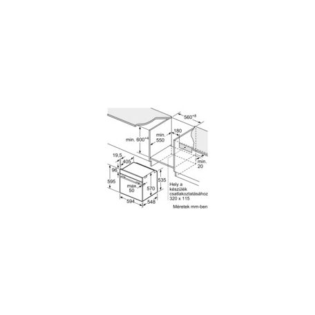 Bosch HBA274BB3F Serie 4, Beépíthető sütő, 60 x 60 cm, Fekete