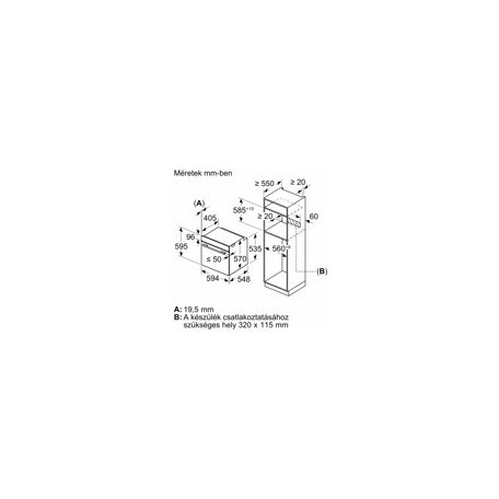 Bosch HBA574BB3 Serie 4, Beépíthető sütő, 60 x 60 cm, Fekete