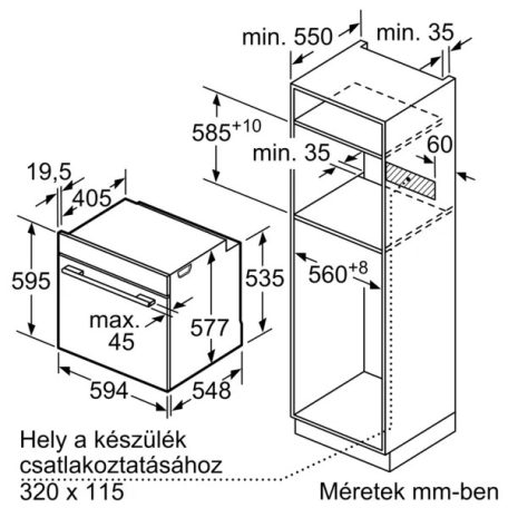 Bosch HBG7321B1 Serie 8, Beépíthető sütő, 60 x 60 cm, Fekete