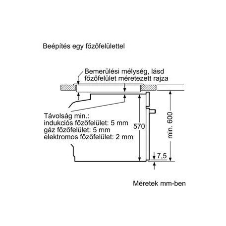 Bosch HQA574BB3 Serie 4, Beépíthető sütő gőz funkcióval, 60 x 60 cm, Fekete