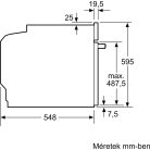 Bosch HRG272EB3 Serie 4, Beépíthető sütő gőz funkcióval, 60 x 60 cm, Fekete
