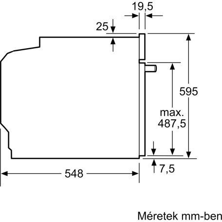Bosch HRG272EB3 Serie 4, Beépíthető sütő gőz funkcióval, 60 x 60 cm, Fekete