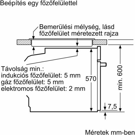 Bosch HRG272EB3 Serie 4, Beépíthető sütő gőz funkcióval, 60 x 60 cm, Fekete