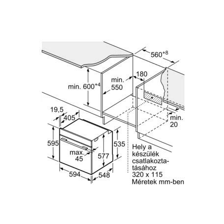 Bosch HSG7361B1 Serie 8, Beépíthető gőzsütő, 60 x 60 cm, Fekete