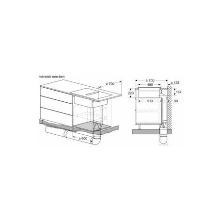 Bosch PVQ811H26E Serie 6, Indukciós főzőlap, beépített elszívóval, 80 cm, munkapultra építhető keret nélkül