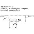 Bosch PVS811B16E Serie 4, Indukciós főzőlap, beépített elszívóval, 80 cm, munkapultra építhető keret nélkül