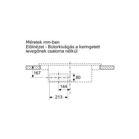 Bosch PVS811B16E Serie 4, Indukciós főzőlap, beépített elszívóval, 80 cm, munkapultra építhető keret nélkül