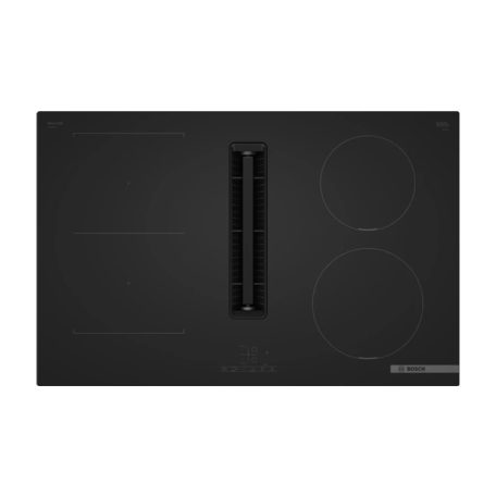 Bosch PVS81AB16E Serie 4, Indukciós főzőlap, beépített elszívóval, 80 cm, Matt fekete, munkapultra építhető keret nélkül