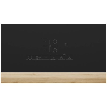 Bosch PVS81AB16E Serie 4, Indukciós főzőlap, beépített elszívóval, 80 cm, Matt fekete, munkapultra építhető keret nélkül