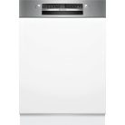 Bosch SMI2HVS06E Serie 2, Félig beépíthető mosogatógép, 60 cm, Szálcsiszolt acél