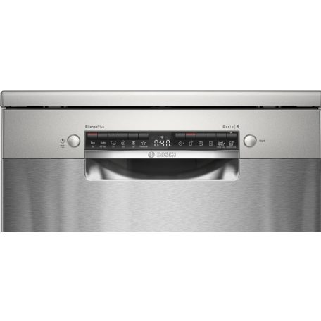 Bosch SMS4EMI06E Serie 4, Szabadonálló mosogatógép, 60 cm, Ujjlenyomatmentes, szálcsiszolt