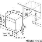 Bosch SMU4EVS08E Serie 4, Aláépíthető mosogatógép, 60 cm, Szálcsiszolt acél