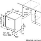 Bosch SMV25AX06E Serie 2, Beépíthető mosogatógép, 60 cm