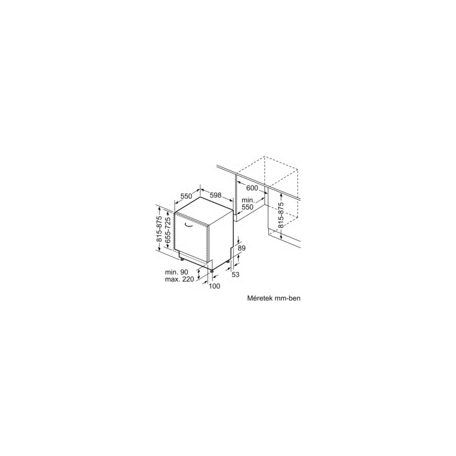 Bosch SMV25AX06E Serie 2, Beépíthető mosogatógép, 60 cm