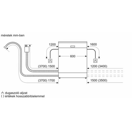 Bosch SMV4HTX14E Serie 4, Beépíthető mosogatógép, 60 cm