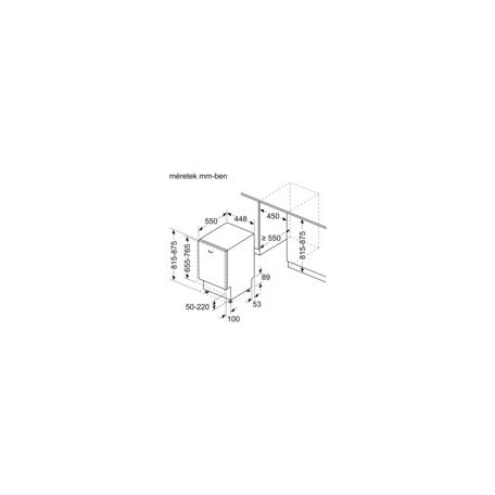 Bosch SPT4EMX17E Serie 4, Beépíthető mosogatógép, 45 cm, VarioHinge - csúszózsanér