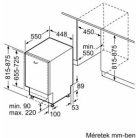 Bosch SPV2HMX02E Serie 2, Beépíthető mosogatógép, 45 cm
