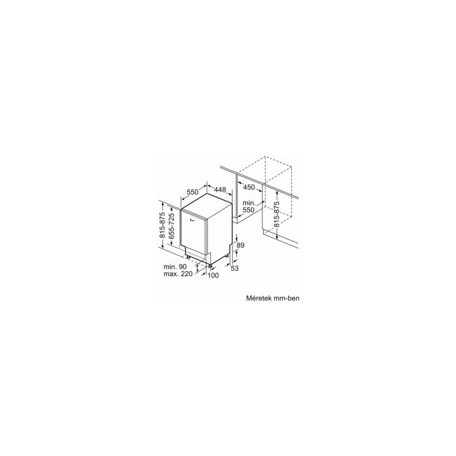 Bosch SPV4EMX17E Serie 4, Beépíthető mosogatógép, 45 cm